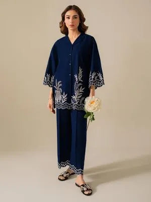 Women's Stitched Cotton Embroidered Shirt And Trouser 2 Pcs