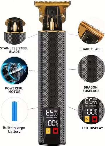 Professional hair trimmer kit, rechargeable for men beared