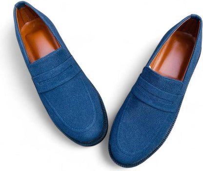 Men's casual blue Synthetic leather Dress shoes