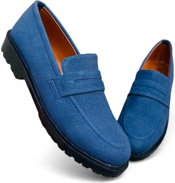 Men's casual blue Synthetic leather Dress shoes