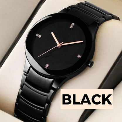 Men's QUARTZ CHAIN STRAP WATCH , WATER RESISTANT WITH FOLD CLASP