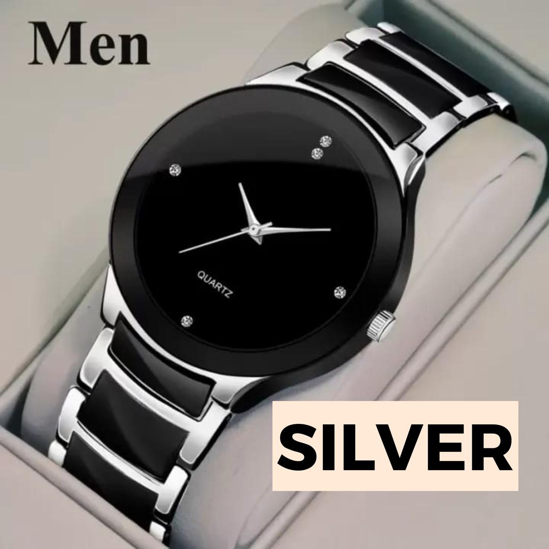 Men's QUARTZ CHAIN STRAP WATCH , WATER RESISTANT WITH FOLD CLASP