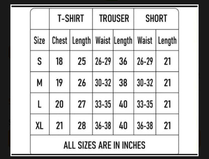 2 Pc men's Jersey printed T shirt & shorts tracksuit.