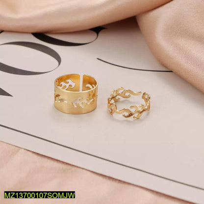 2PC COUPLE TRENDY FLAME RINGS