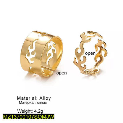 2PC COUPLE TRENDY FLAME RINGS