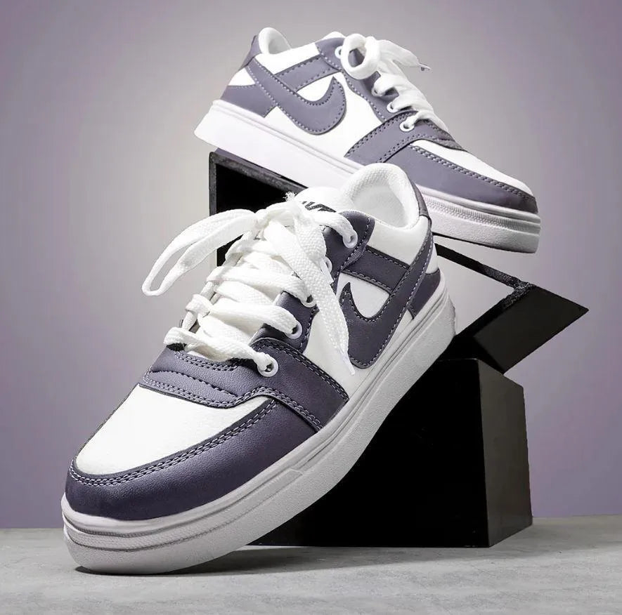 Men's rexine Fancy Sneakers (Jrd-Grey)