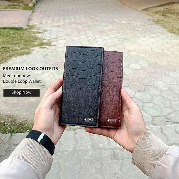 Men's Leather Wallet (Half crocodile design)