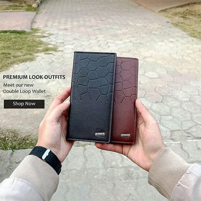 Men's Leather Wallet (Half crocodile design)