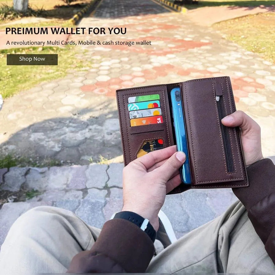 Men's Leather Wallet (Half crocodile design)