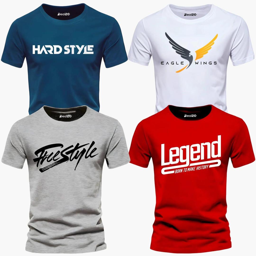 Men's Graphic Tshirts Half Pack of 4 ( LEGENDS )