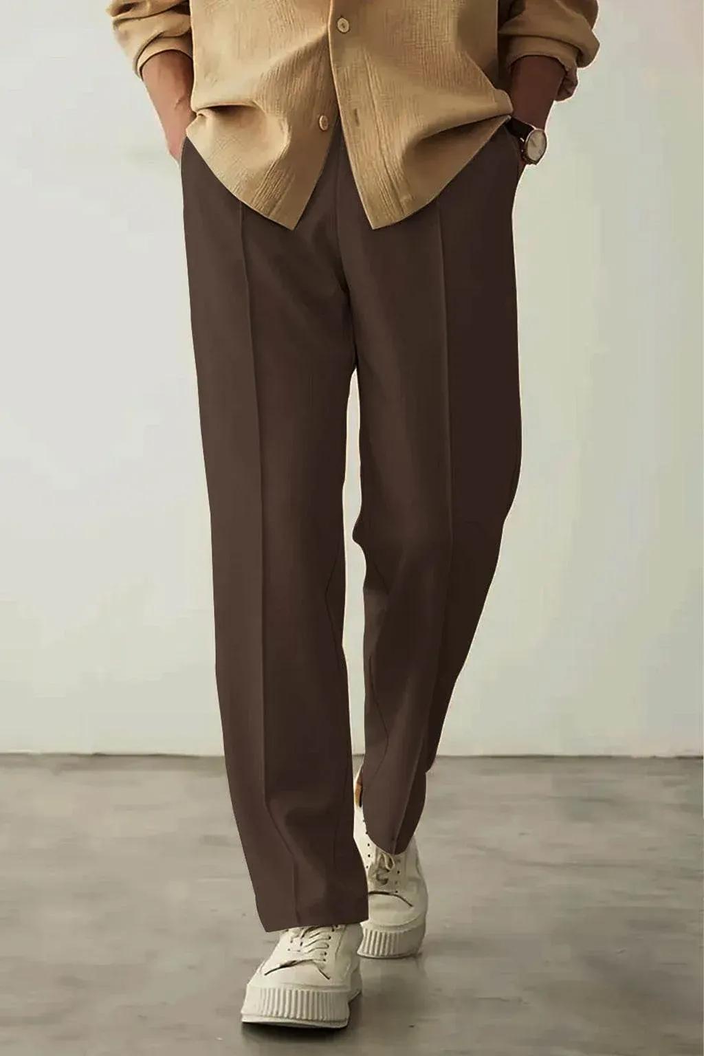 Pleated straight Fit Trousers