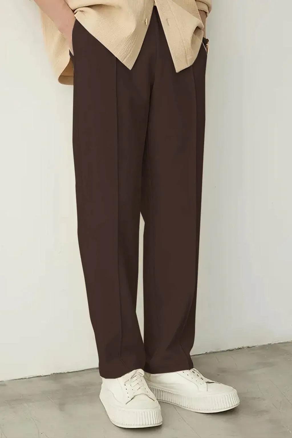 Pleated straight Fit Trousers
