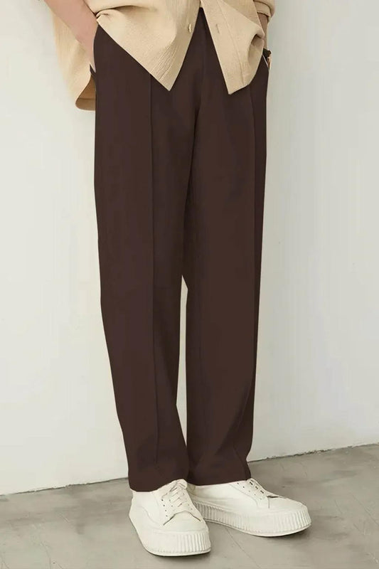 Pleated straight Fit Trousers