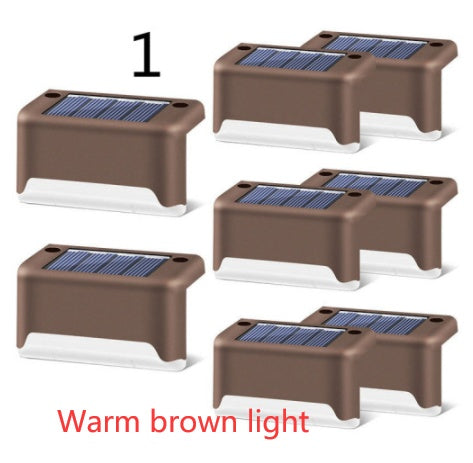 Imported Upgrade Waterproof LED Solar Fence Patio Stairs Garden Pathway Step Yard