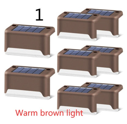 Imported Upgrade Waterproof LED Solar Fence Patio Stairs Garden Pathway Step Yard