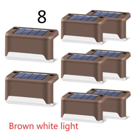 Imported Upgrade Waterproof LED Solar Fence Patio Stairs Garden Pathway Step Yard