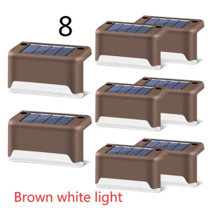 Imported Upgrade Waterproof LED Solar Fence Patio Stairs Garden Pathway Step Yard