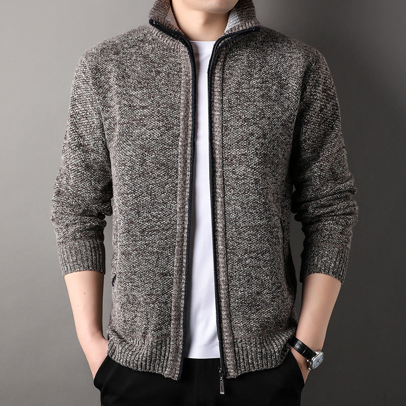 Amazon Knitted Cardigan Men's Korean-style Trendy Business Casual Spring and Autumn Sweater Coat