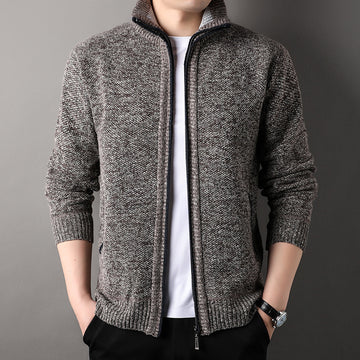 Amazon Knitted Cardigan Men's Korean-style Trendy Business Casual Spring and Autumn New Men's Outer Wear Sweater Coat Autumn Clothes