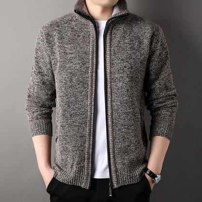 Amazon Knitted Cardigan Men's Korean-style Trendy Business Casual Spring and Autumn Sweater Coat