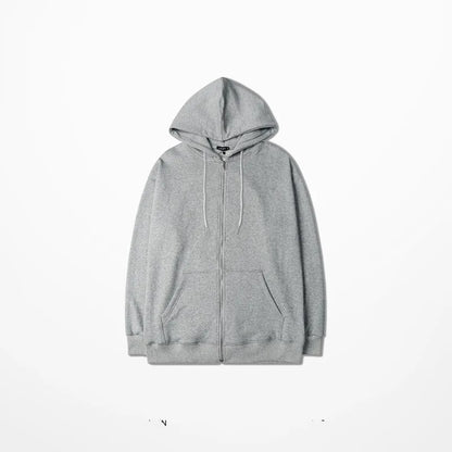 Men's zipper cardigan hooded sweater,fleece lining, available plus sizes, ideal for autumn and winter.