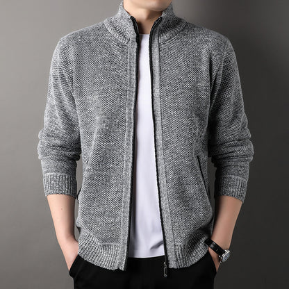 Amazon Knitted Cardigan Men's Korean-style Trendy Business Casual Spring and Autumn Sweater Coat