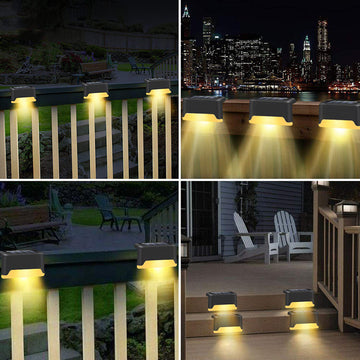 Imported Upgrade Waterproof LED Solar Fence Patio Stairs Garden Pathway Step Yard