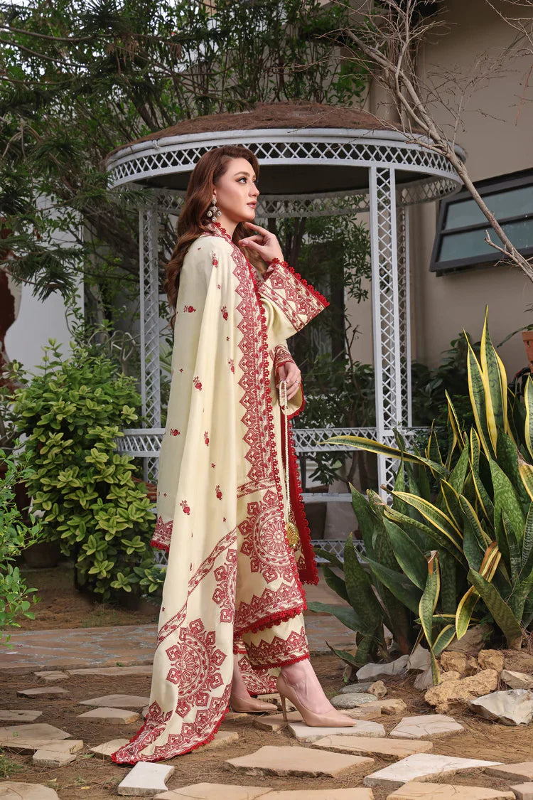 ASIM JOFA-3PC Dhanak Embroidered shirt and trouser, shawl