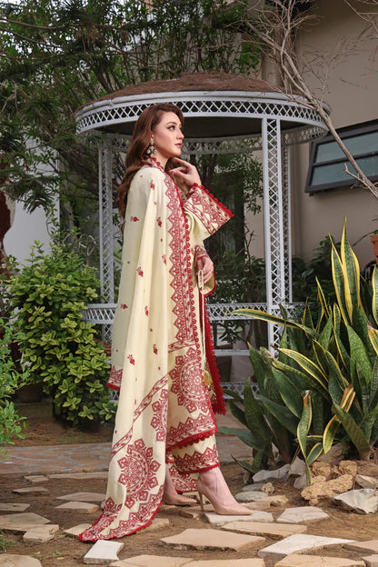 ASIM JOFA-3PC Dhanak Embroidered shirt and trouser, shawl