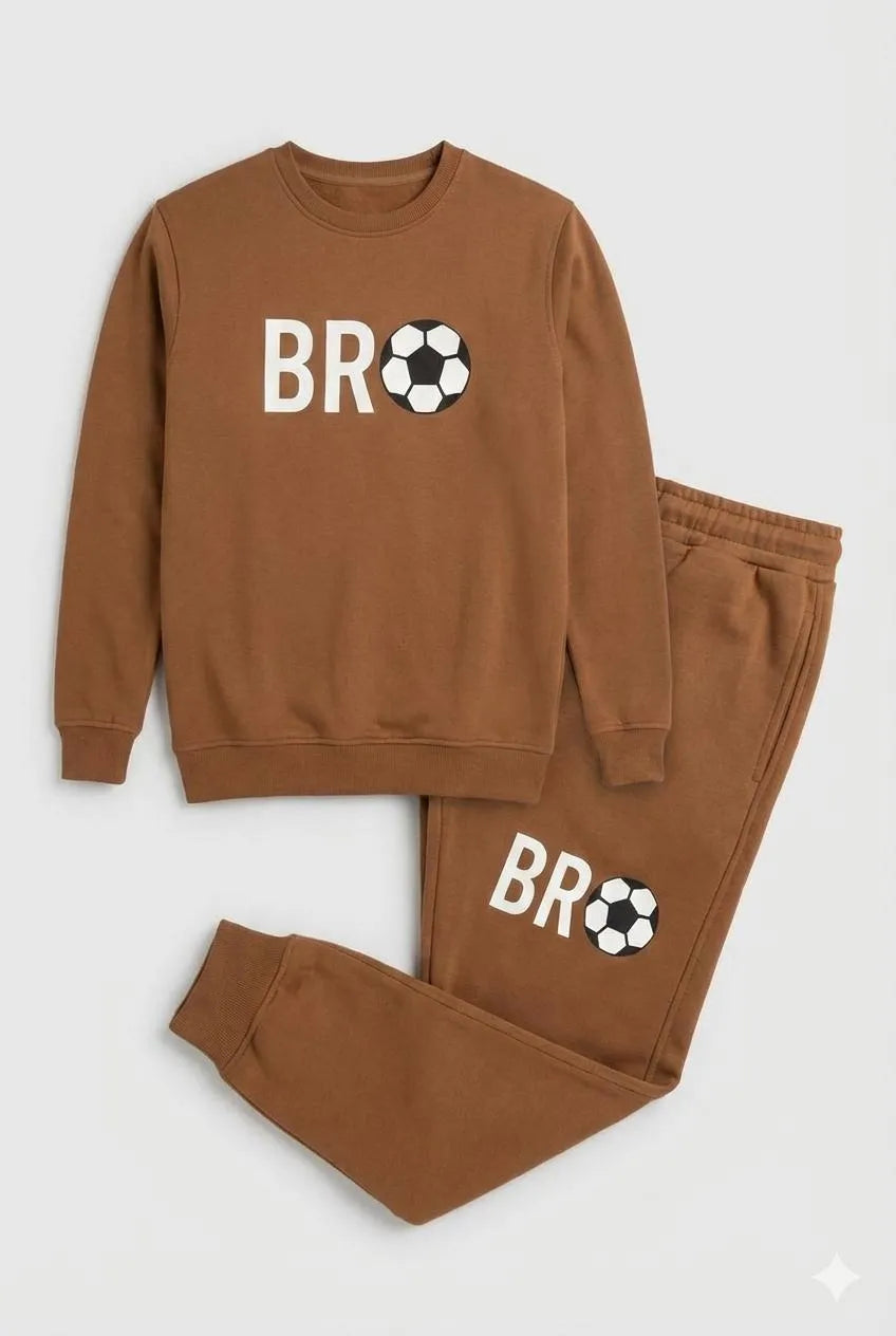 2 Pcs Men's Pollister  Fleece Printed Sweatshirt Track Suit