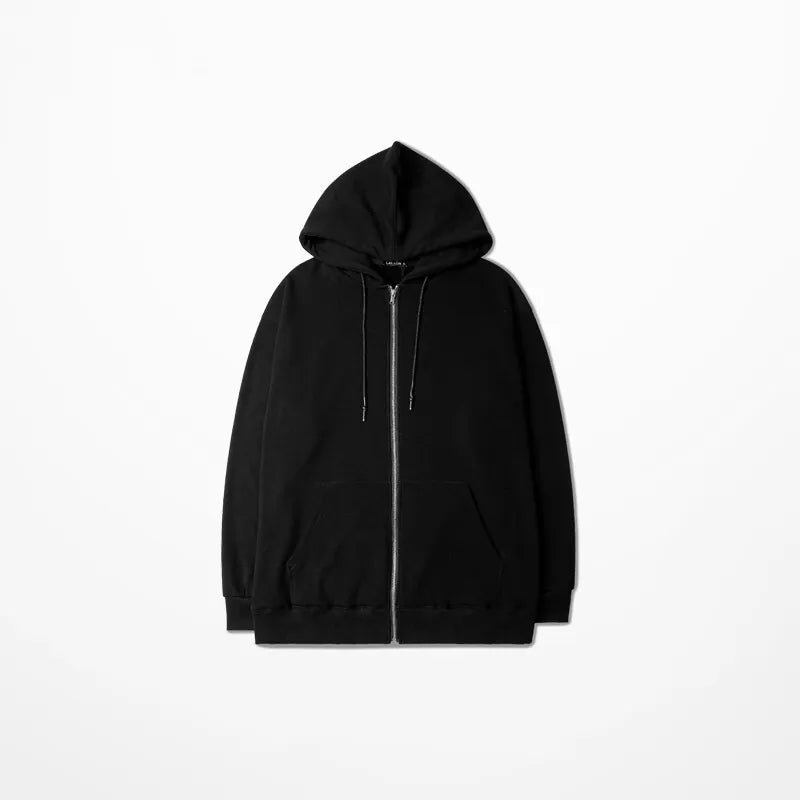 Men's zipper cardigan hooded sweater,fleece lining, available plus sizes, ideal for autumn and winter.