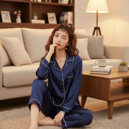 Women fine Silk Shirt & trouser sleep wear