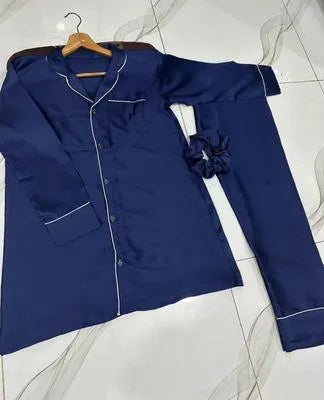 Women fine Silk Shirt & trouser sleep wear