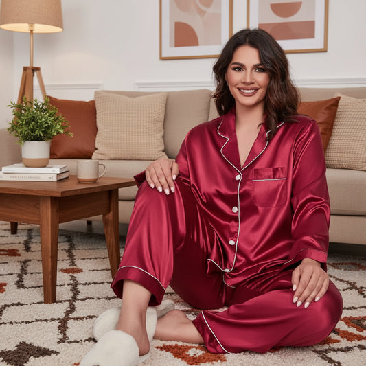 Women fine Silk Shirt & trouser sleep wear