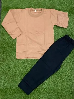 Boy's Fleece Printed Warm Shirt Tracksuit