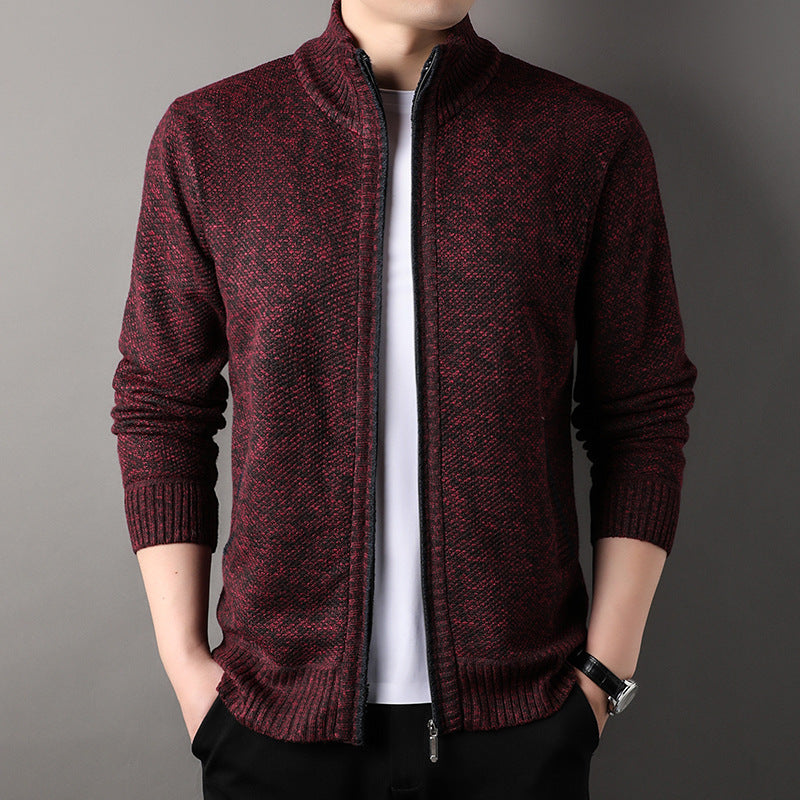 Amazon Knitted Cardigan Men's Korean-style Trendy Business Casual Spring and Autumn Sweater Coat