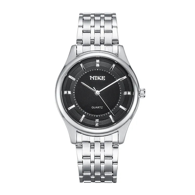MK MIKE men's watch women's watch waterproof quartz watch steel band couple watch band business simple casual watch