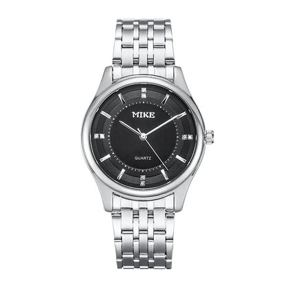 MK MIKE waterproof quartz, steel band for men,women, suitable for business and casual wear.
