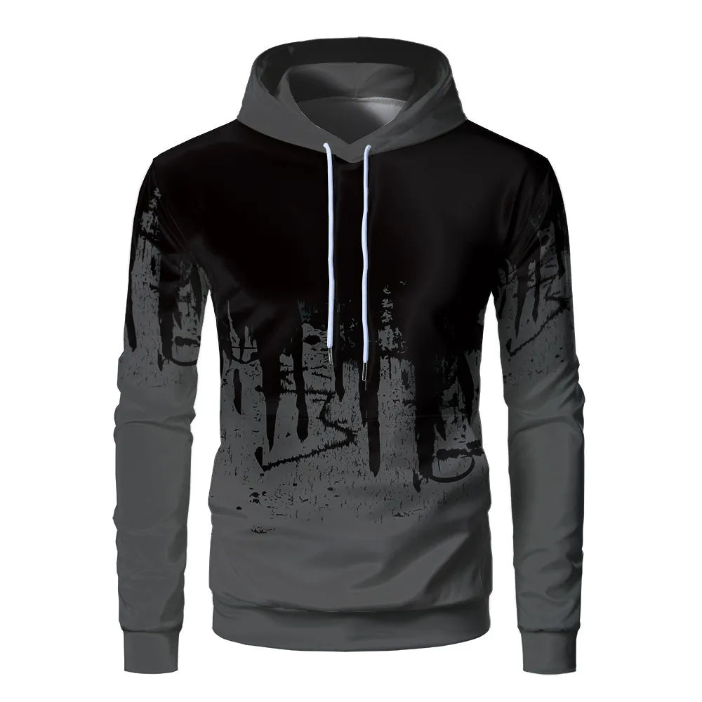 cross-border new 3D digital inkjet hoodie sweatshirt fleece loose men's sweater