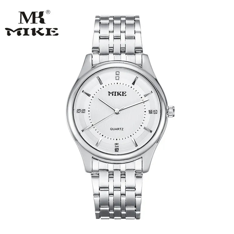MK MIKE waterproof quartz, steel band for men,women, suitable for business and casual wear.