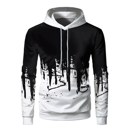 cross-border new 3D digital inkjet hoodie sweatshirt fleece loose men's sweater