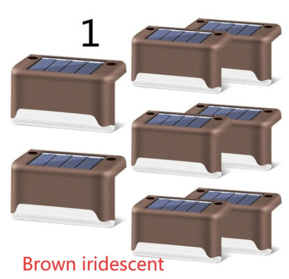 Imported Upgrade Waterproof LED Solar Fence Patio Stairs Garden Pathway Step Yard