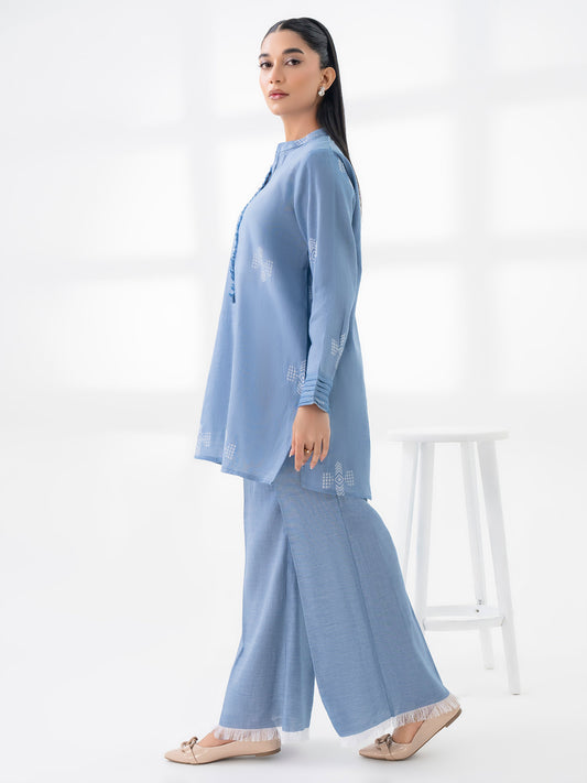 Ladies Cambric Co-ord Set- Embroidered