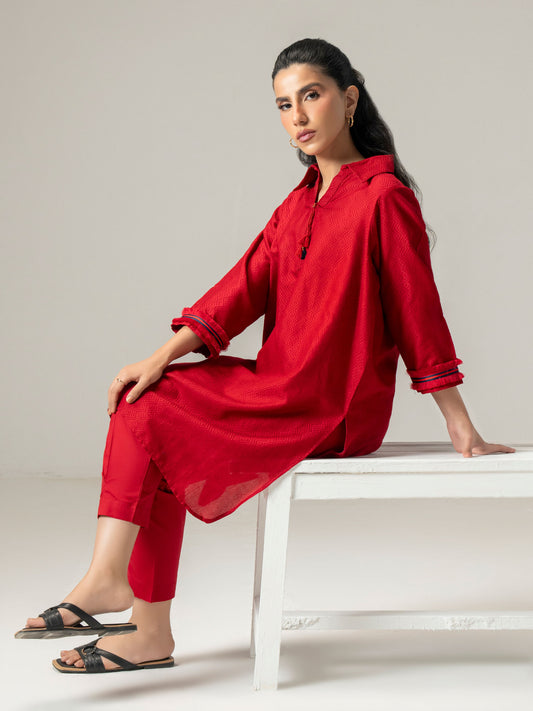 Ladies Cambric Co-ord Set- Embroidered
