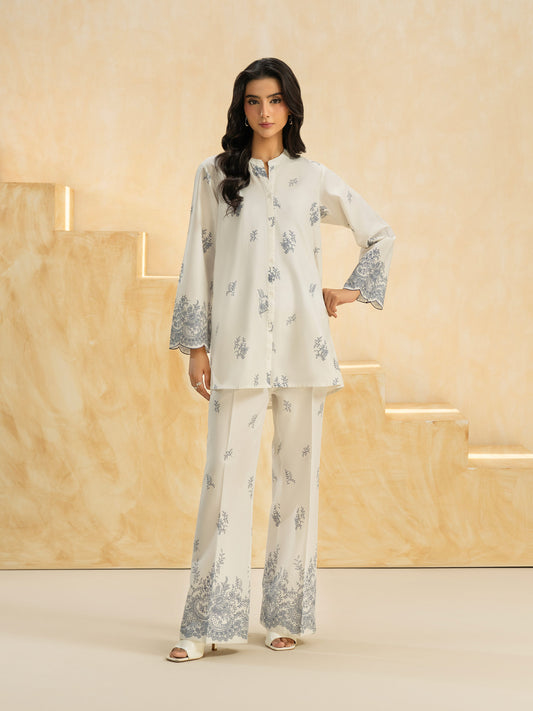 Ladies Cambric Co-ord Set- Embroidered