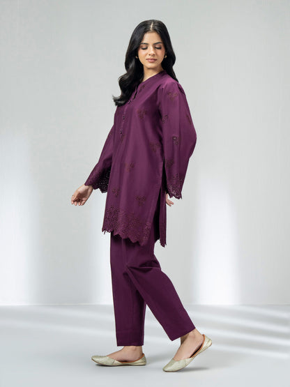 Ladies Cambric Co-ord Set- Embroidered