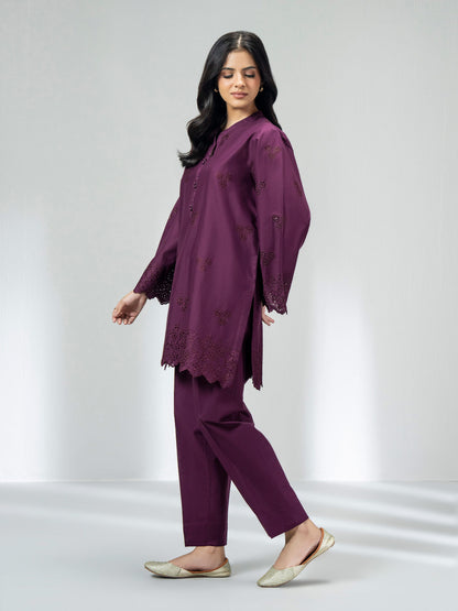 Ladies Cambric Co-ord Set- Embroidered