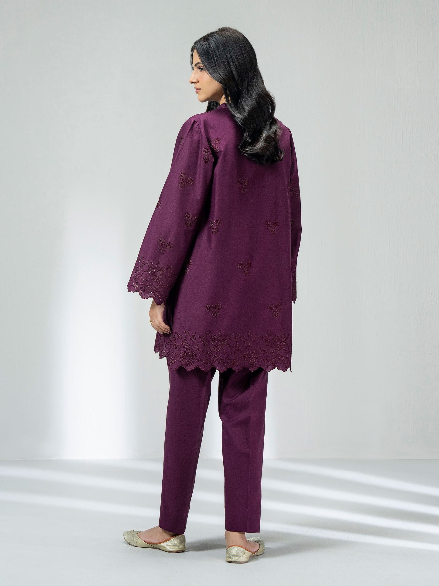 Ladies Cambric Co-ord Set- Embroidered