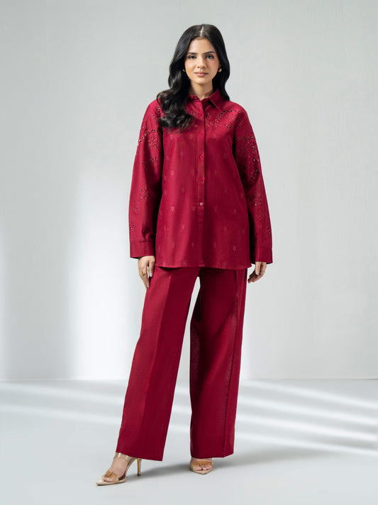 Ladies Cambric Co-ord Set- Embroidered