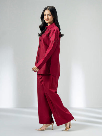 Ladies Cambric Co-ord Set- Embroidered